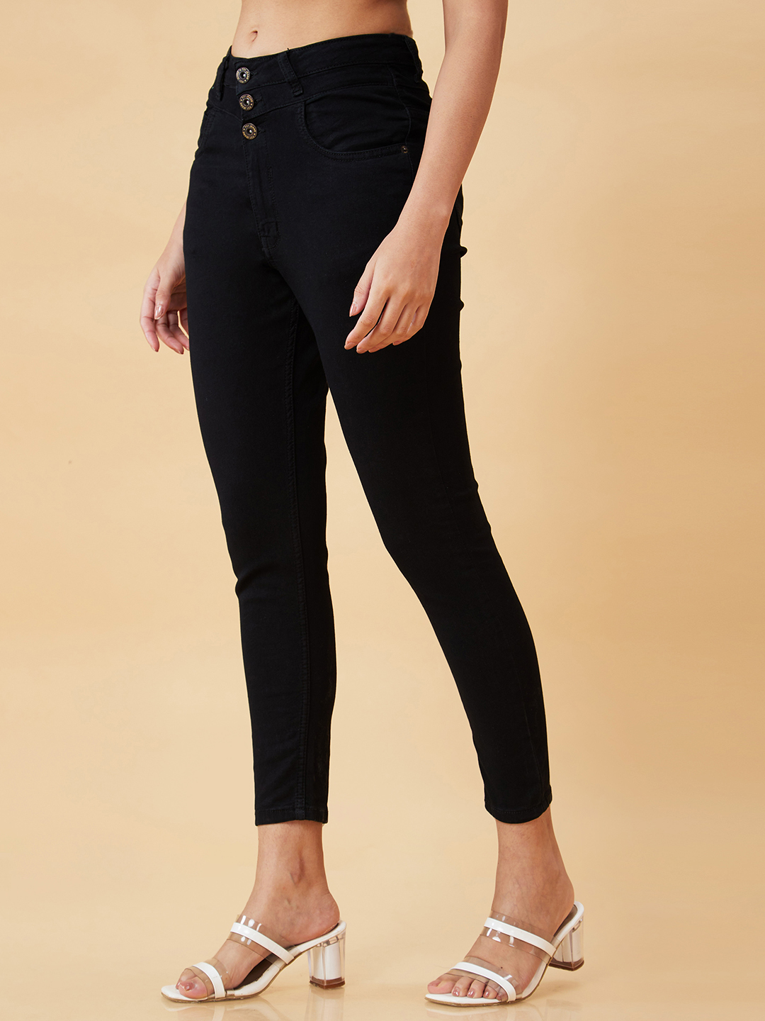 Globus Women Black High-Rise Skinny Fit Stretchable Jeans