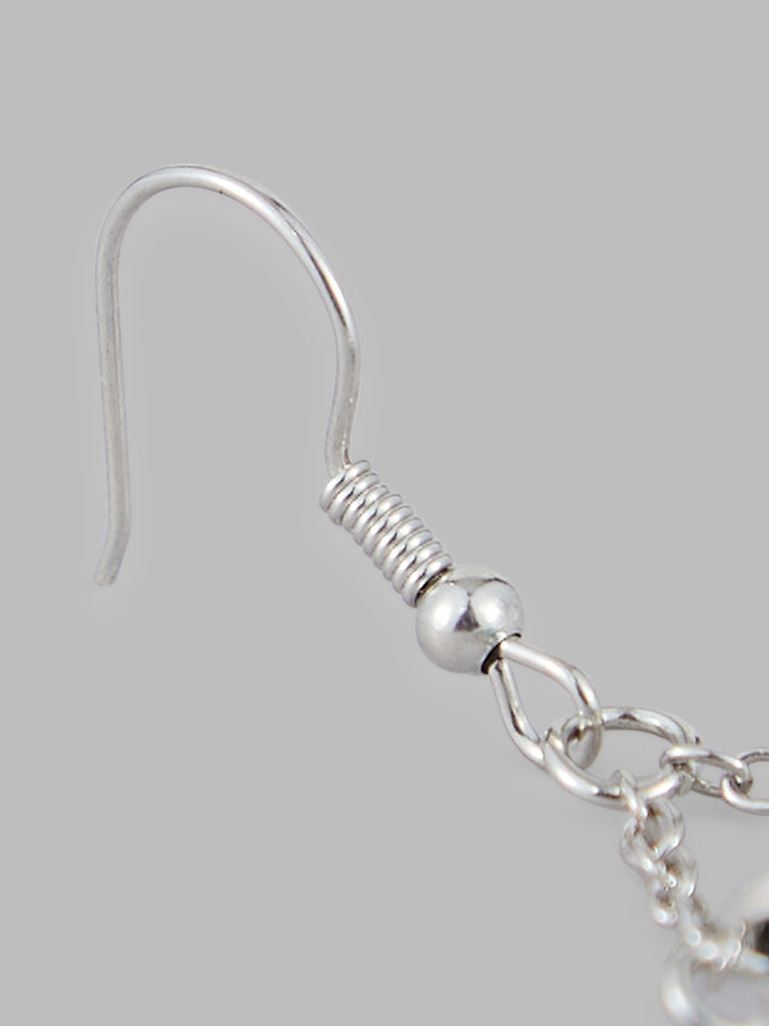 Globus Women Silver-Plated Circular Drop Earrings