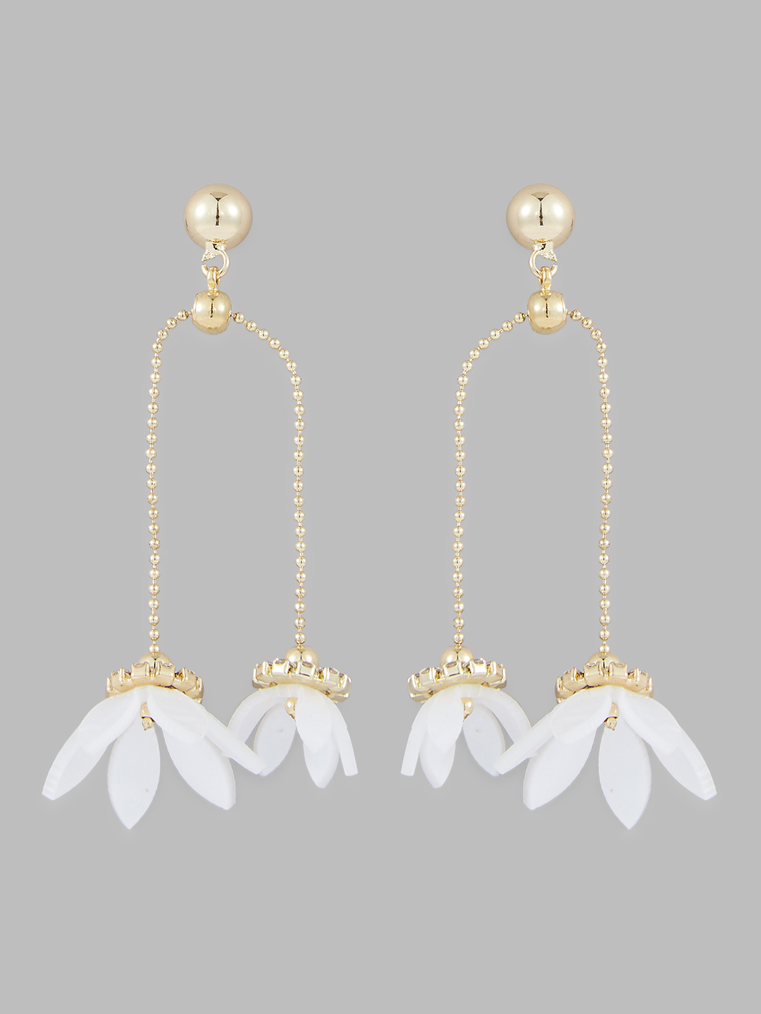 Globus Women Gold-Plated Floral Drop Earrings