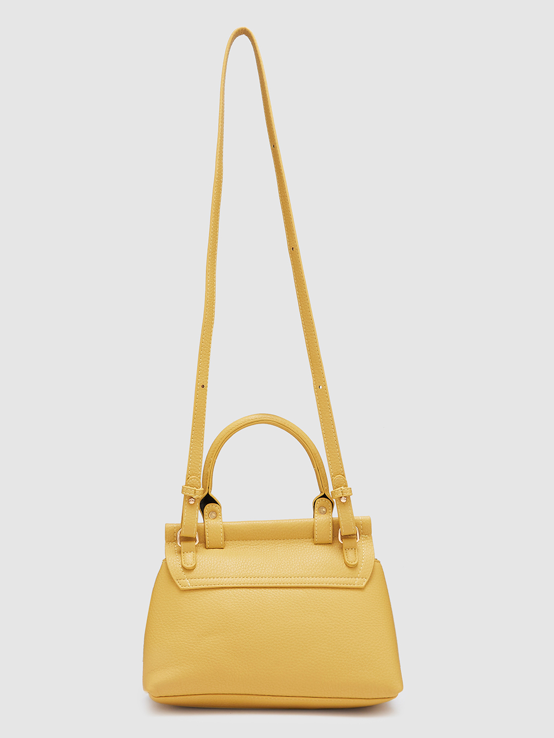 Globus Women Mustard Textured Casual Handheld Bag