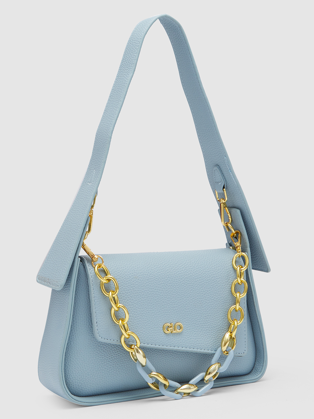 Globus Women Blue Textured Handheld Bag