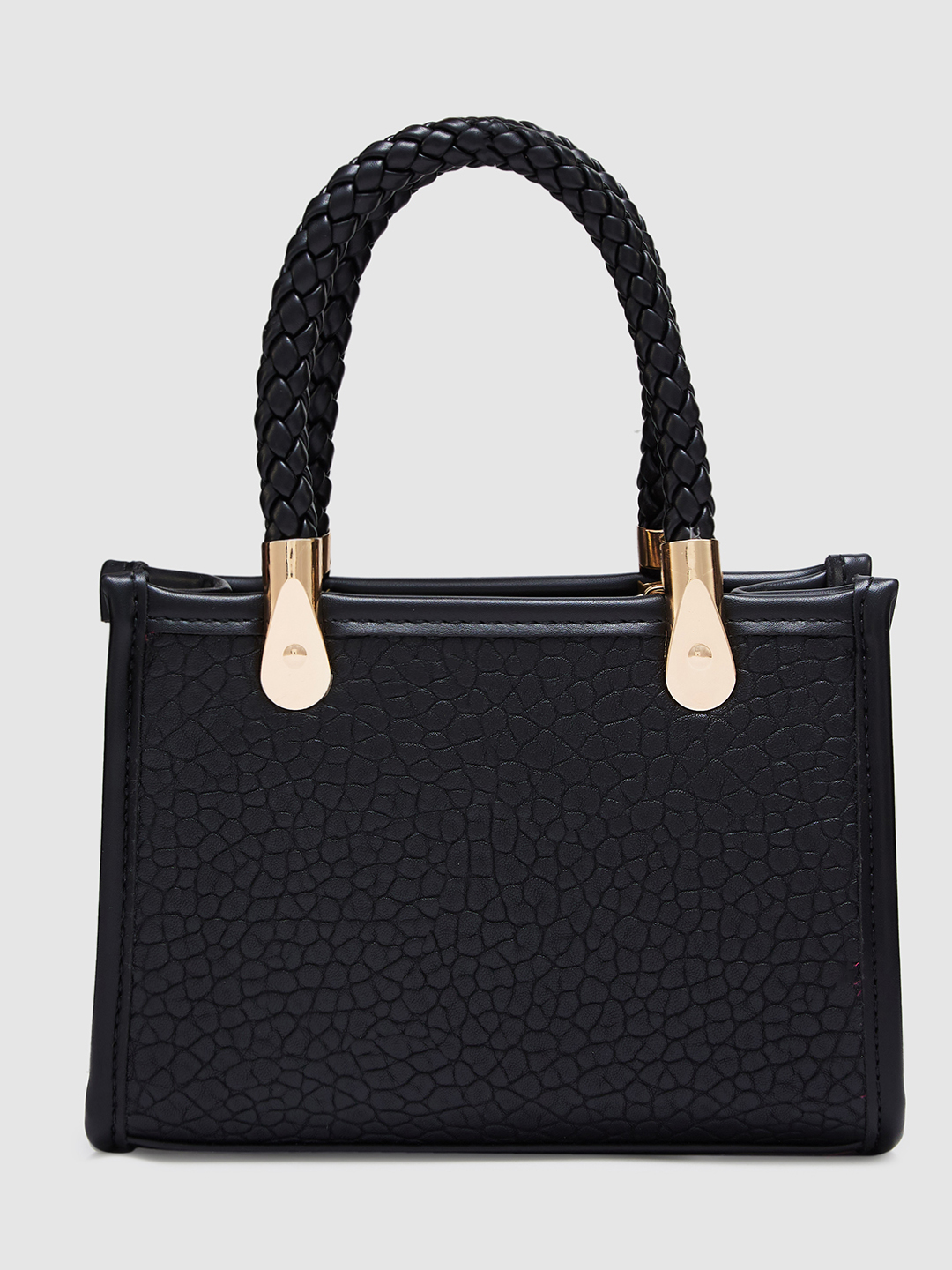 Globus Women Black Textured Casual Handheld Bag