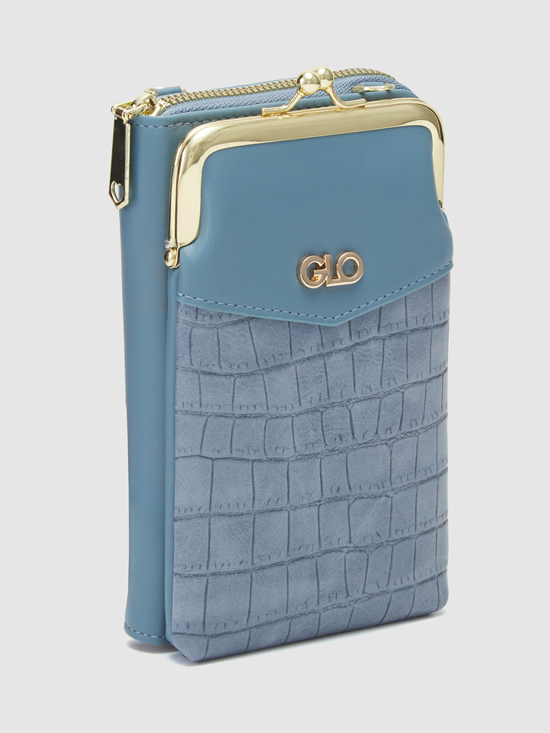 Globus Women Blueish Grey Solid Casual Sling Bag