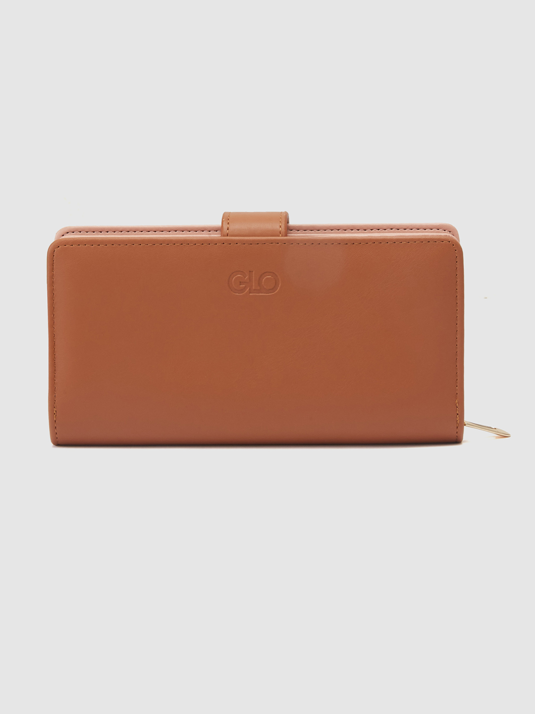 Globus Women Tan Colourblocked Zip Around Wallet