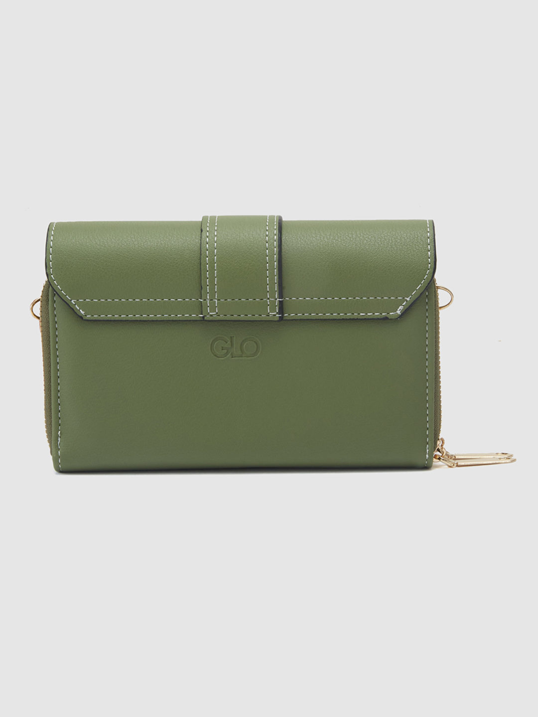 Globus Women Olive Solid Envelope Wallet