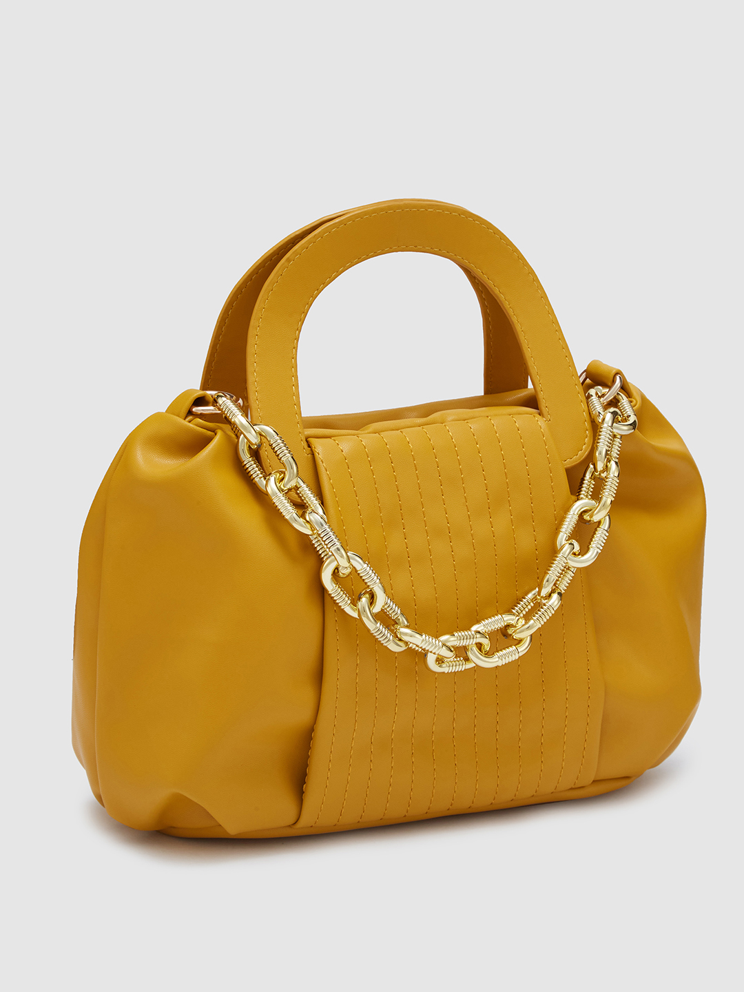 Globus Women Mustard Textured Casual Sling Bag