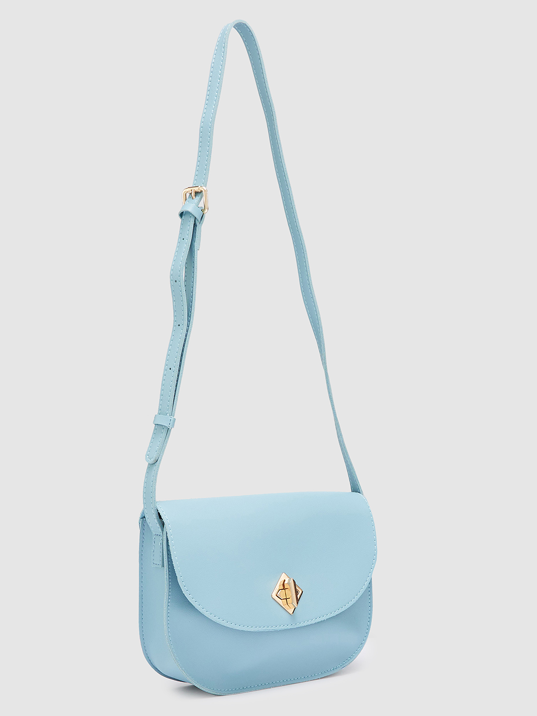 Globus Women Blueish Grey Solid Casual Sling Bag