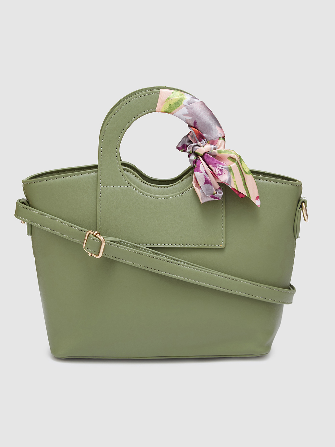 Globus Women Sage Green Solid Casual Sling Bag