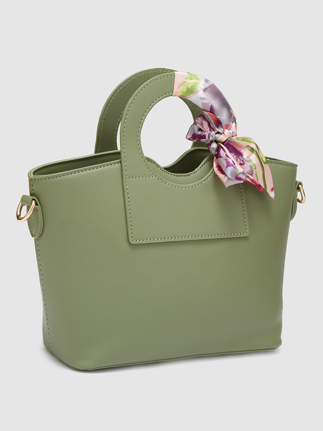 Globus Women Sage Green Solid Casual Sling Bag