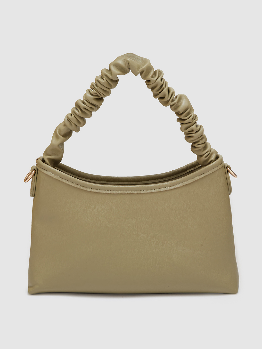 Globus Women Olive Textured Casual Hobo Bag