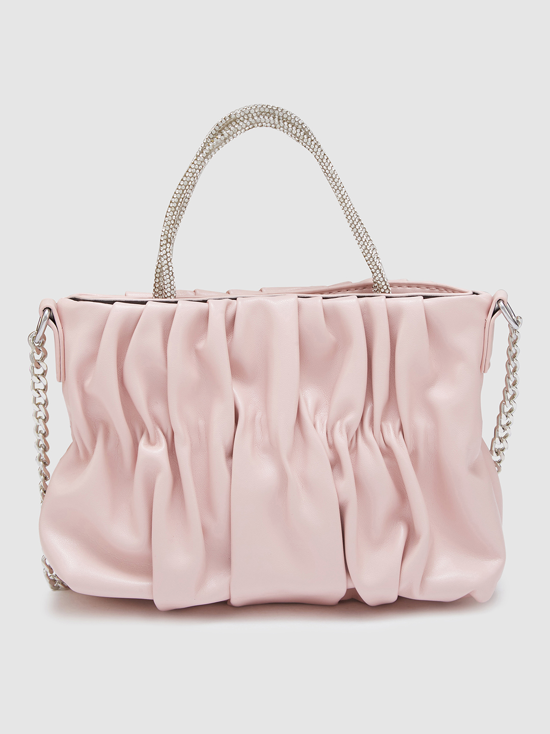 Globus Women Dusty Pink Self Design Party Handheld Bag