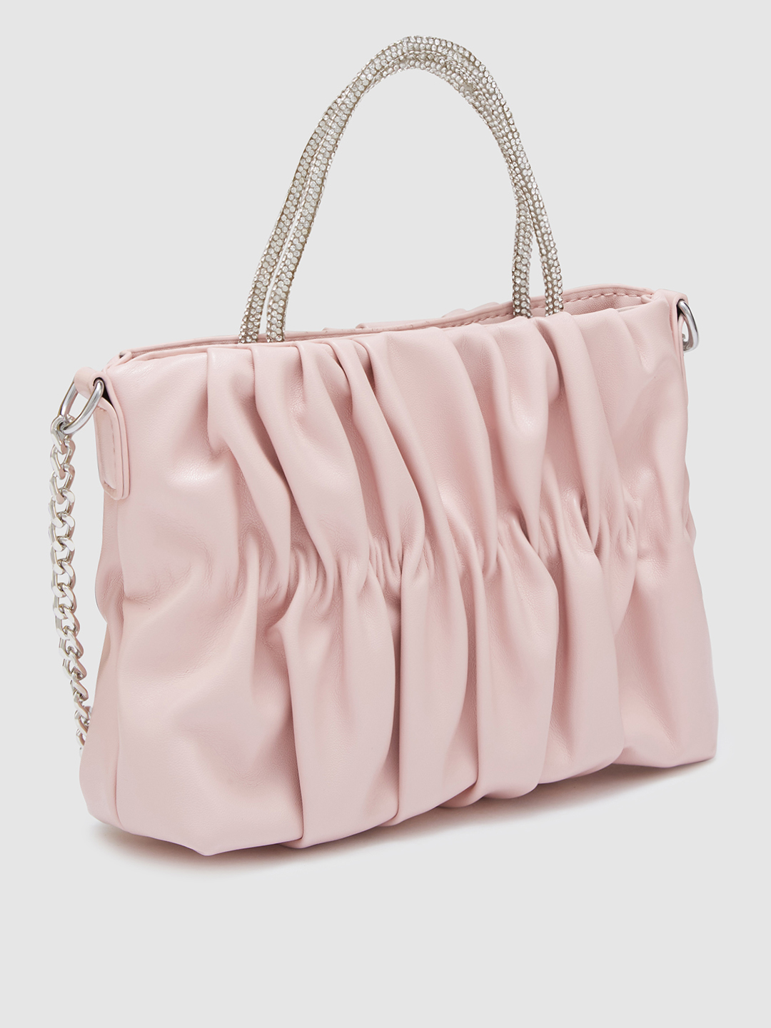 Globus Women Dusty Pink Self Design Party Handheld Bag