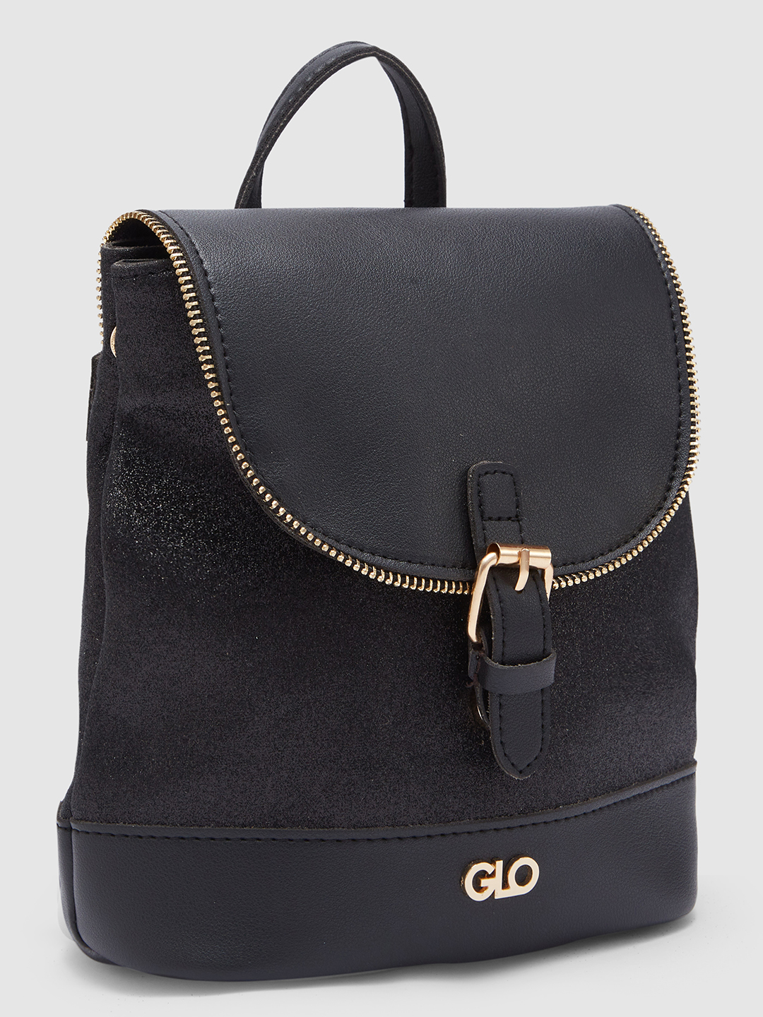 Globus Women Black Textured Backpack