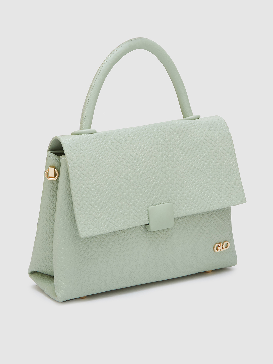 Globus Women Mint Green Textured Casual Handheld Bag