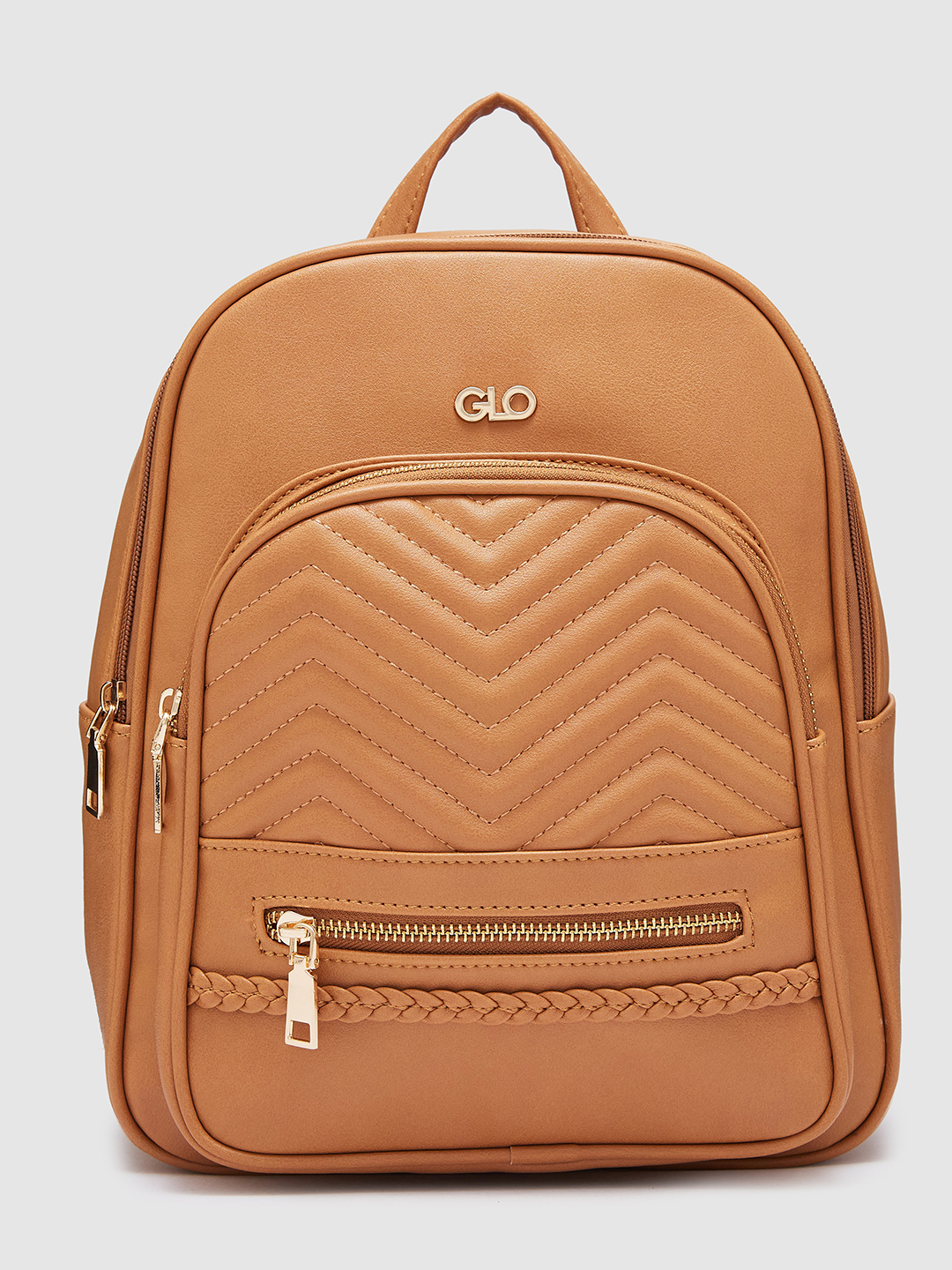 Globus Women Tan Textured Smart Casual Backpack