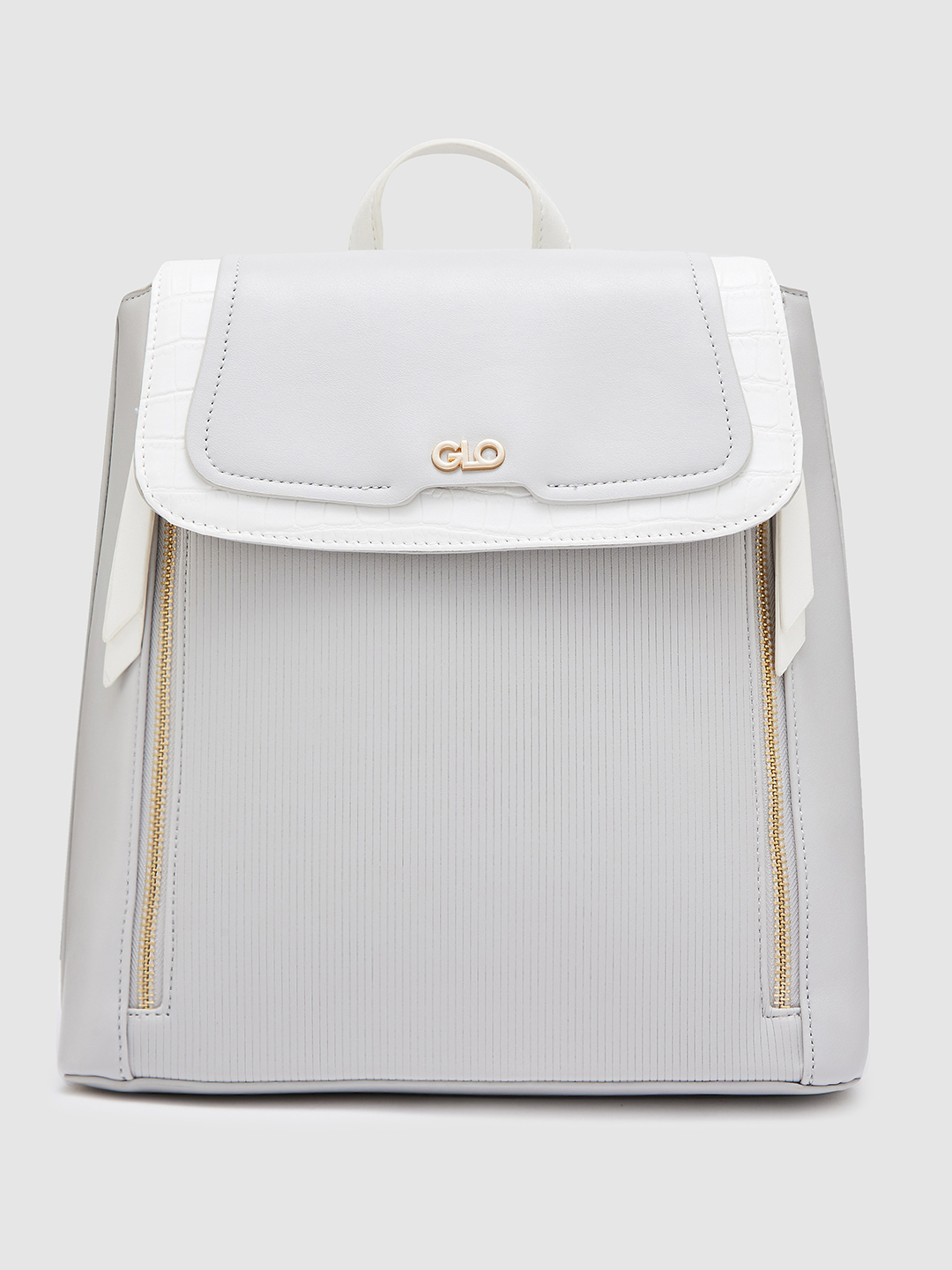 Globus Women Light Grey Solid Smart Casual Backpack