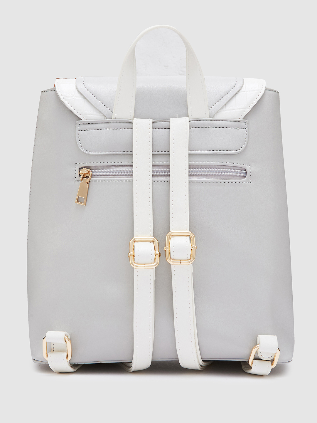 Globus Women Light Grey Solid Smart Casual Backpack