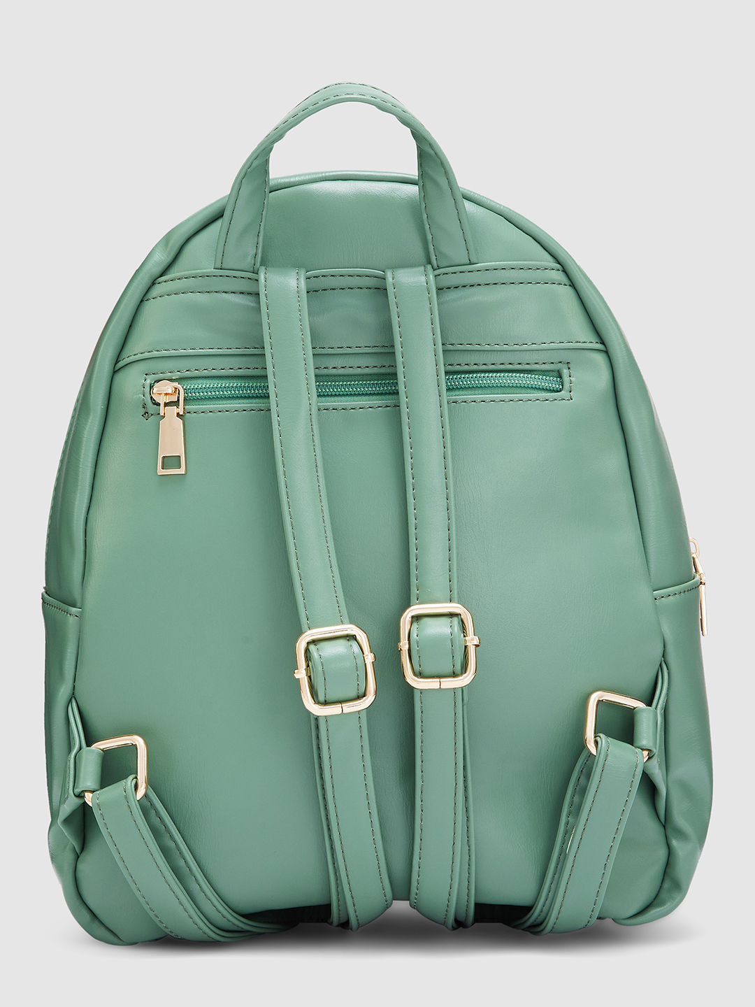 Globus Women Sage Green Textured Smart Casual Backpack