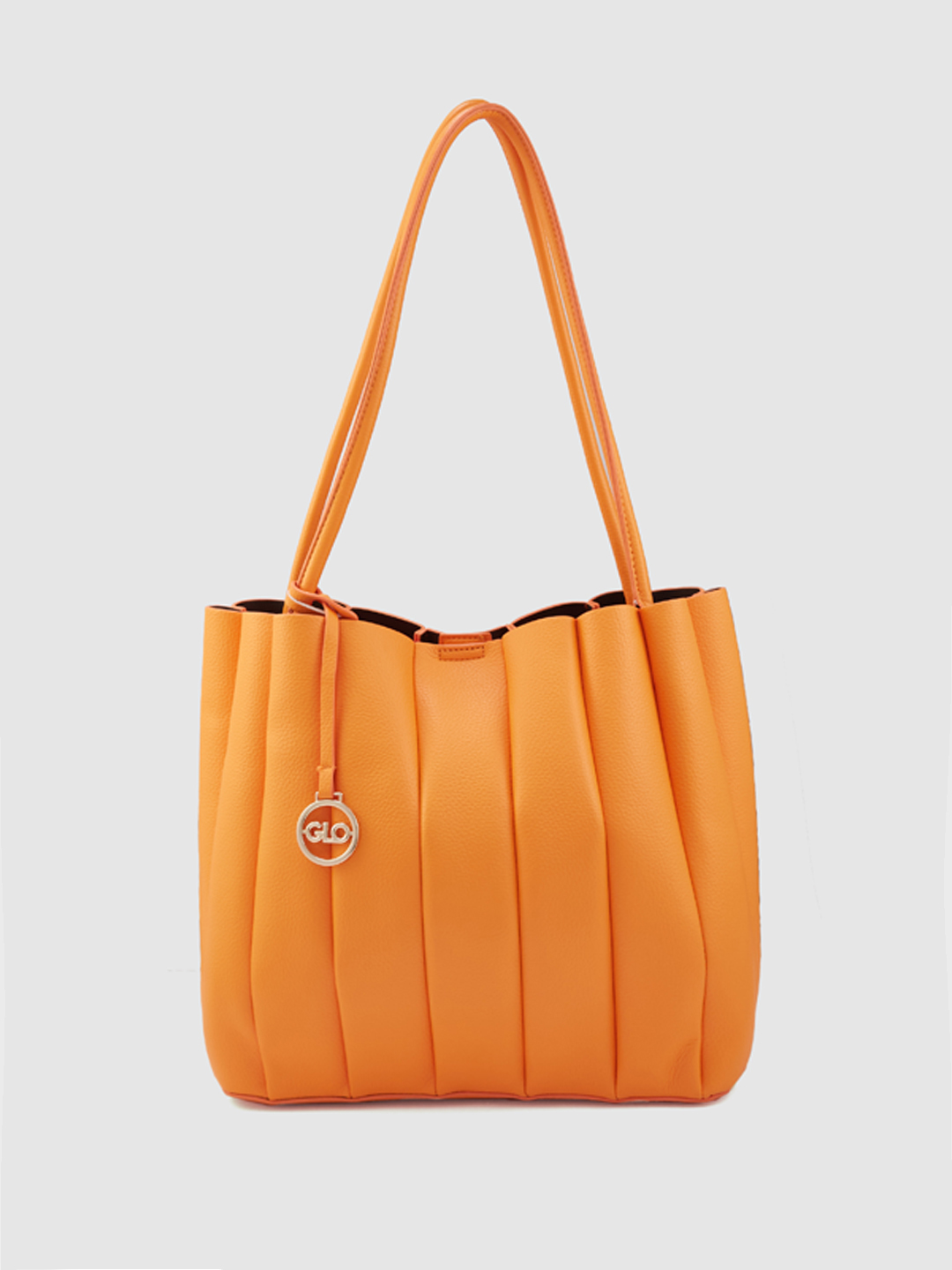Globus Women Orange Textured Casual Shoulder Bag