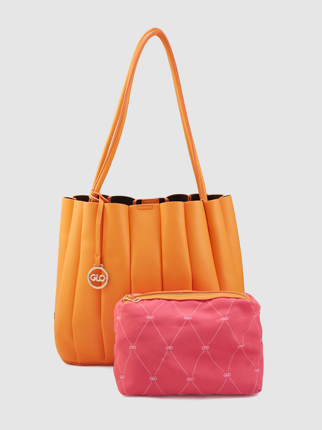 Globus Women Orange Textured Casual Shoulder Bag