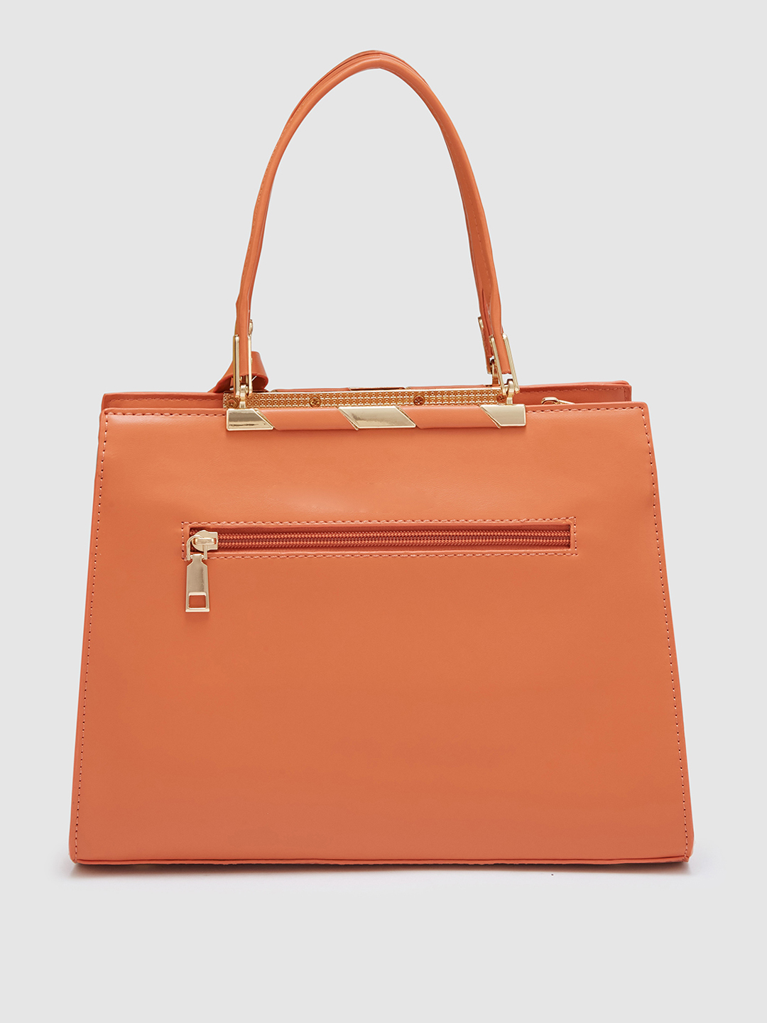 Globus Women Orange Solid Casual Handheld Bag