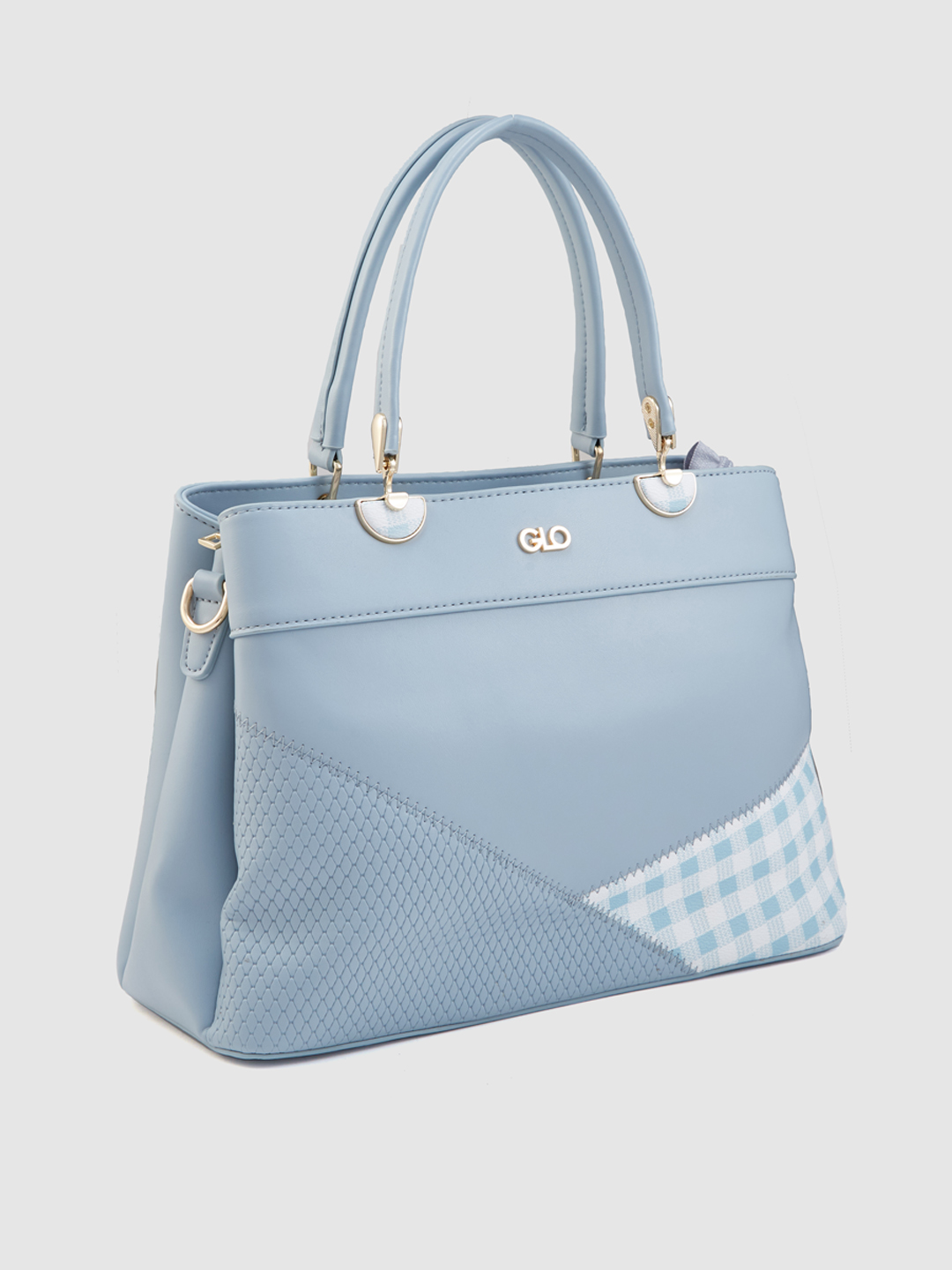 Globus Women Blueish Grey Colourblocked Casual Handheld Bag