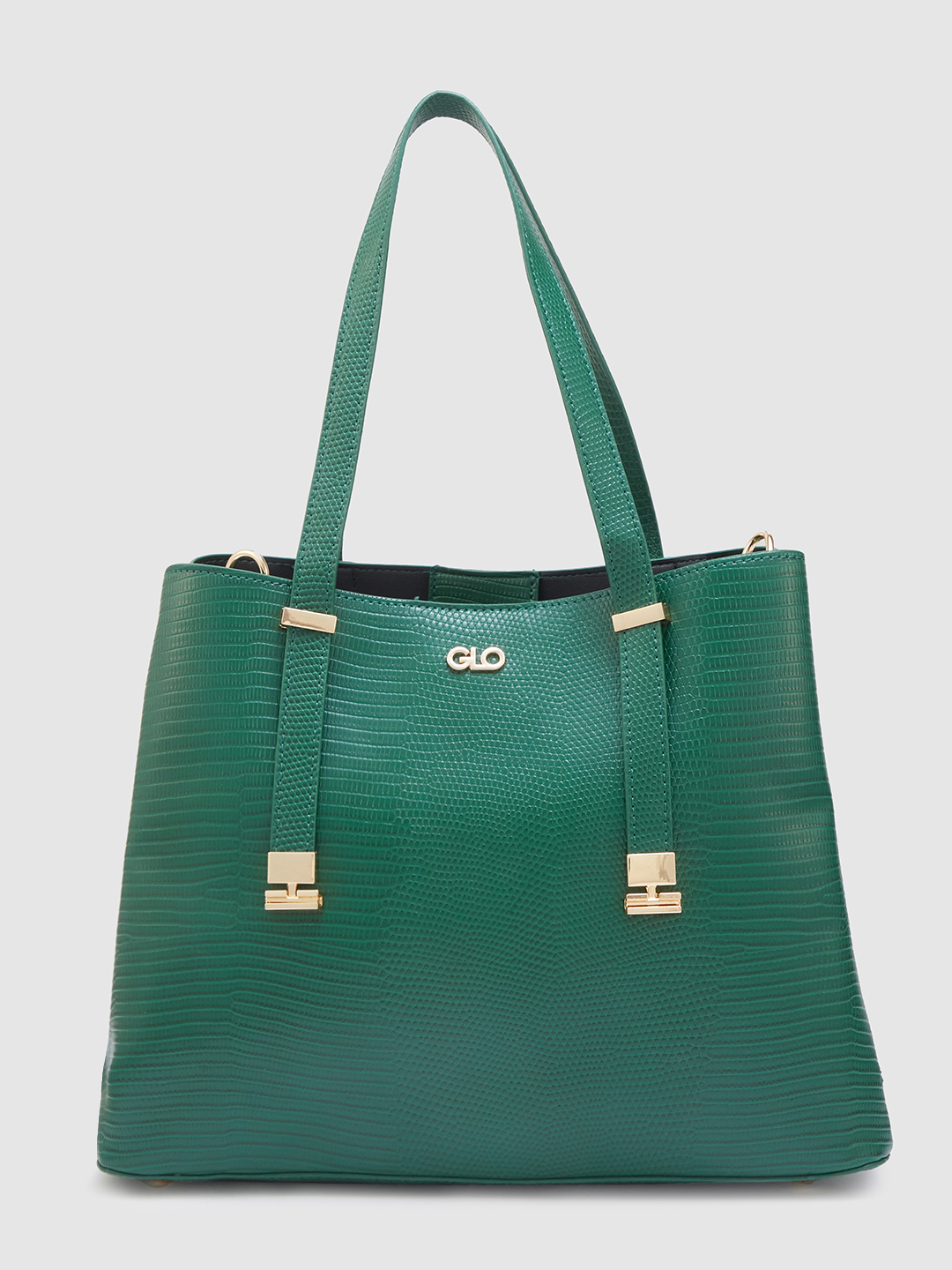 Globus Women Forest Green Textured Casual Handheld Bag