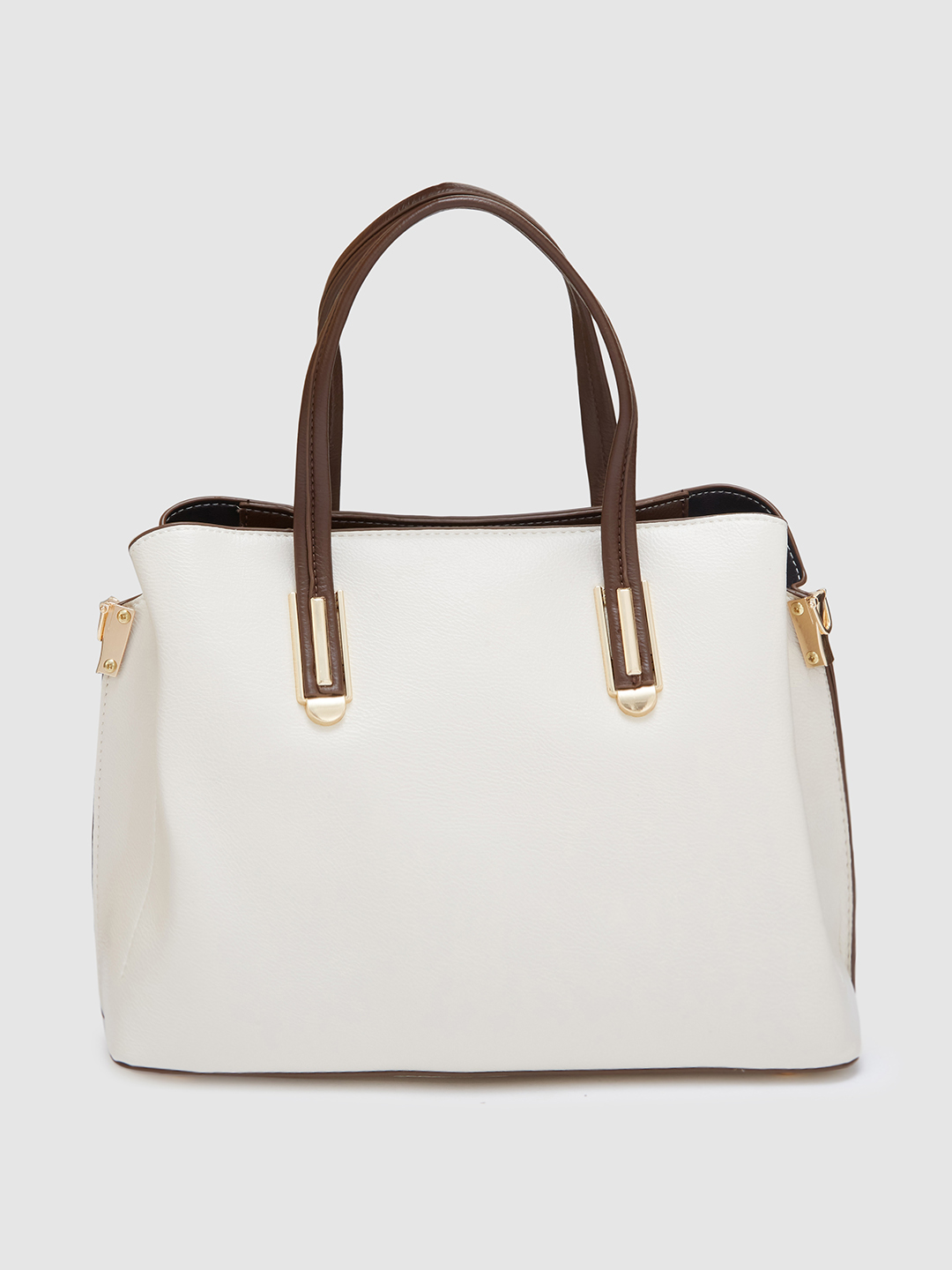 Globus Women White Textured Casual Handheld Bag