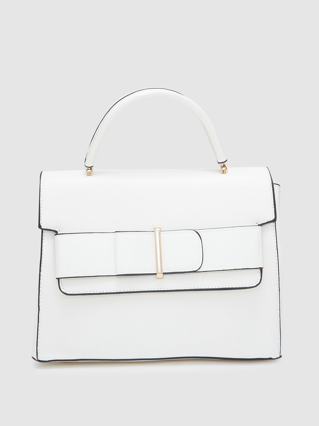 Globus Women White Solid Casual Handheld Bag