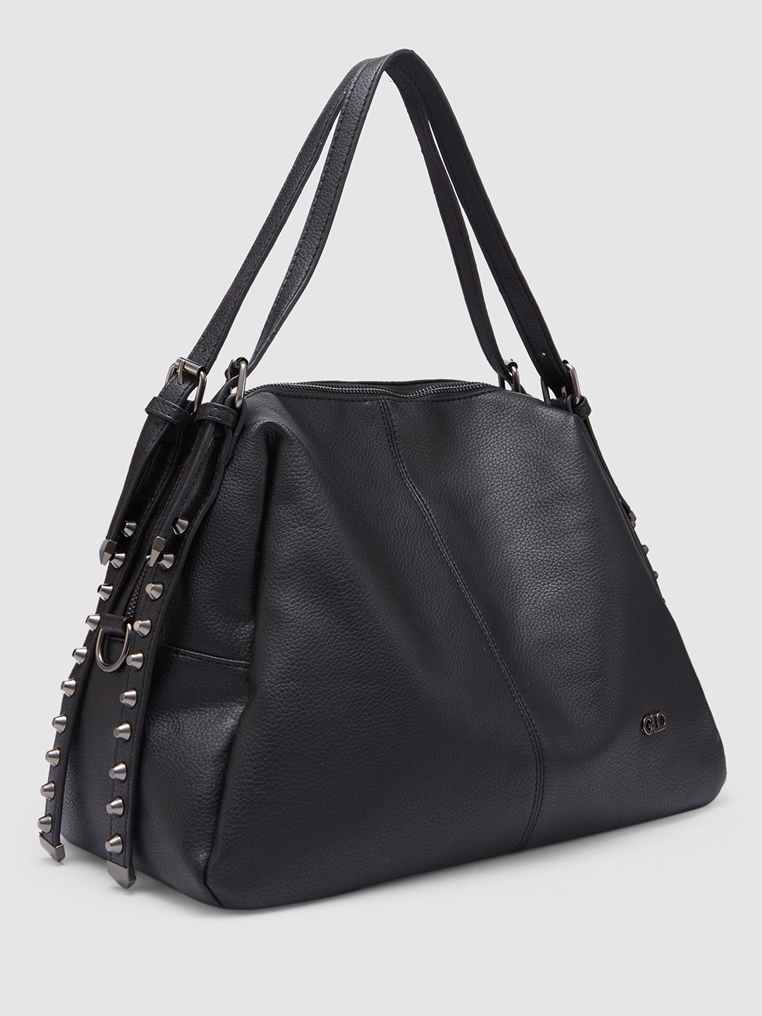 Globus Women Black Textured Hobo Bag
