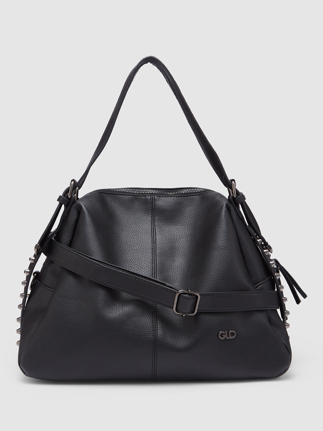 Globus Women Black Textured Hobo Bag