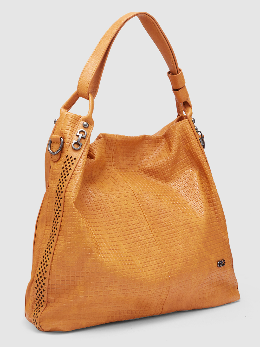 Globus Women Mustard Textured Hobo Bag