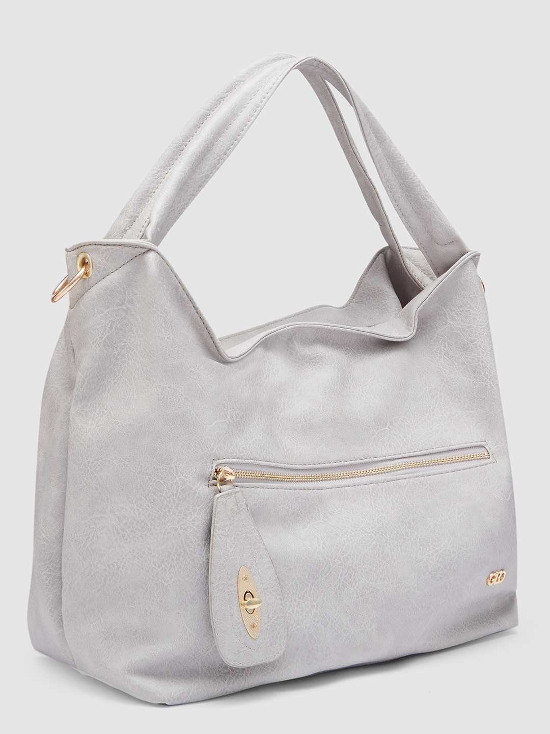 Globus Women Grey Textured Hobo Bag