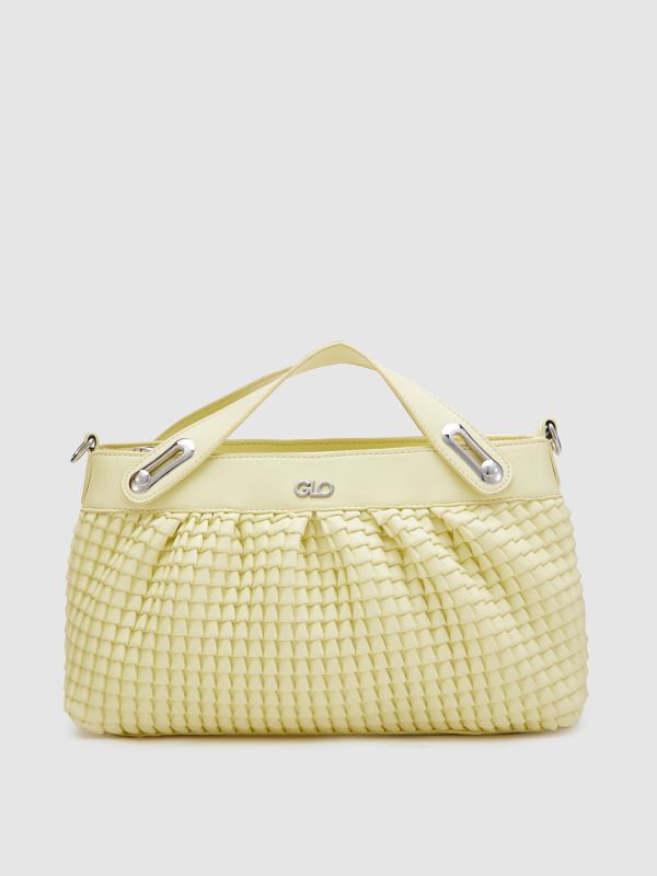 Globus Women Yellow Textured Vegan Leather Handheld Bag