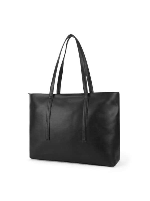 Globus Women Black Textured Double Handle Workwear Tote Bag