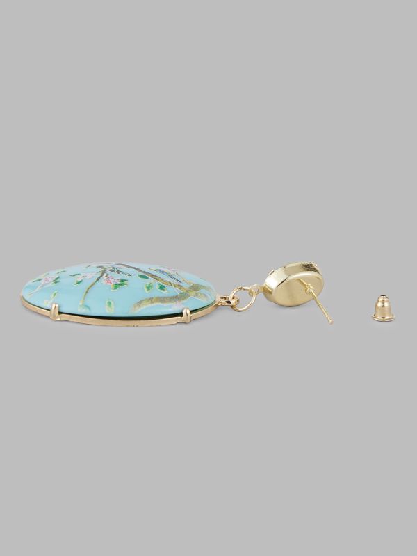 Globus Women Gold-Plated Oval Drop Earrings