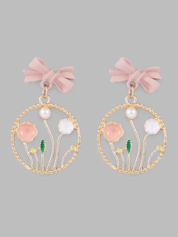 Globus Women Gold-Plated Circular Drop Earrings