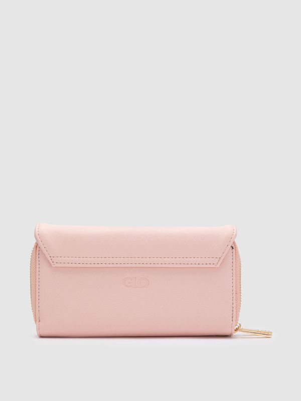 Globus Women Nude Solid Vegan Leather Envelope Wallet with Bow Detail