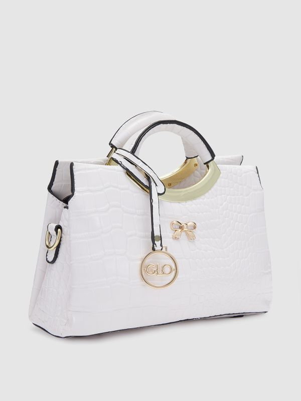 Globus Women White Solid Vegan Leather Handheld Bag