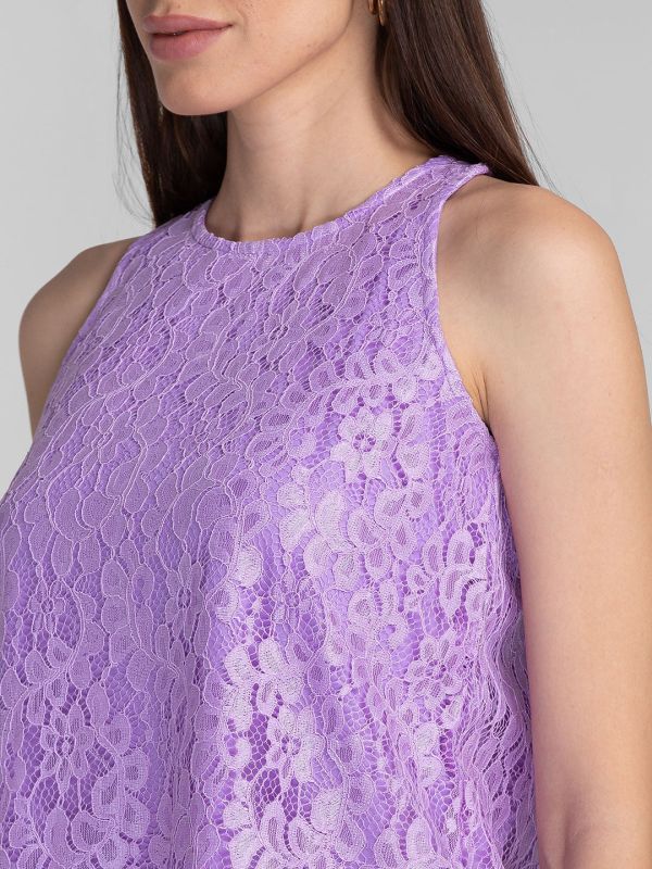 Globus Lavender Self Design Lace Top