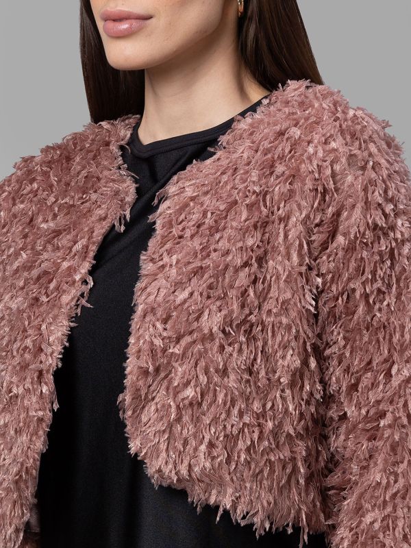 Globus Pink Self Design Party Crop Jacket