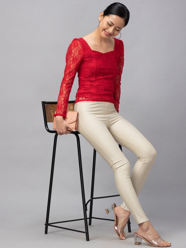 Globus Beige Solid Treggings