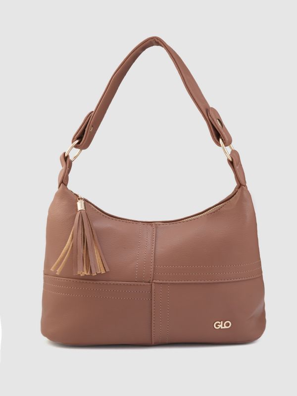 Globus Women Taupe Solid Casual Hobo Bag