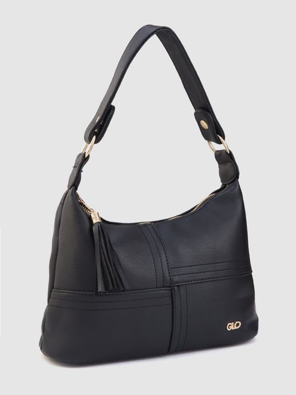 Globus Women Black Solid Casual Hobo Bag