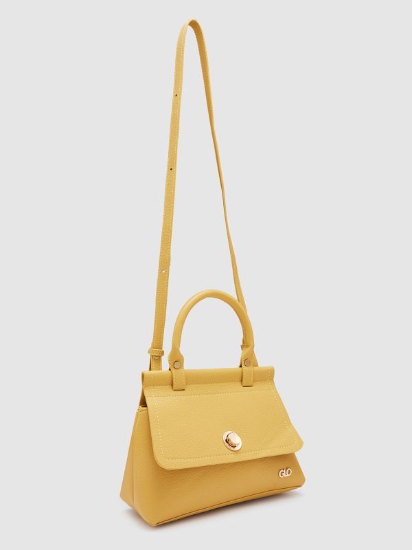 Globus Women Mustard Textured Casual Handheld Bag