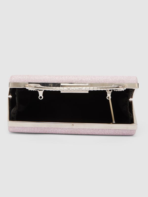 Globus Women Nude Embellished Party Box Clutch