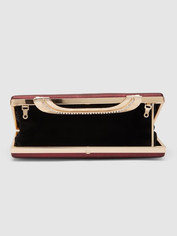 Globus Women Red Embellished Party Box Clutch