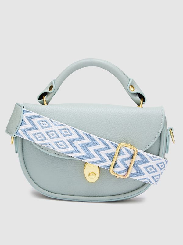 Globus Women Blueish Grey Textured Casual Sling Bag