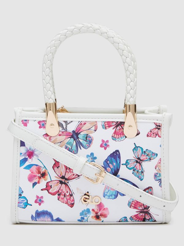 Globus Women White Printed Casual Handheld Bag