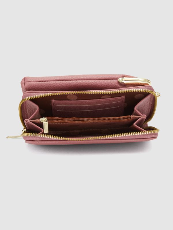 Globus Women Dusty Pink Textured Casual Sling Bag